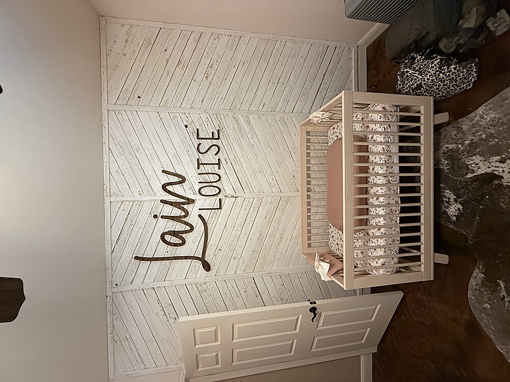 Baby nursery wall upgrade - custom wood feature wall