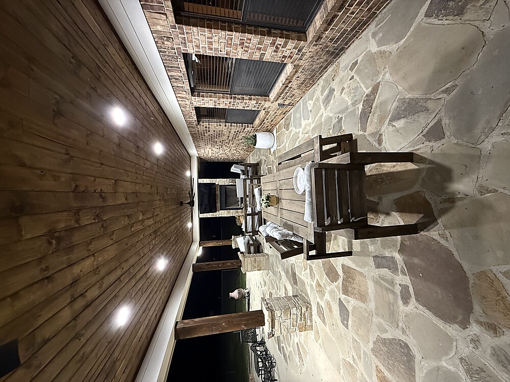 Outdoor living after - dining and lounge area